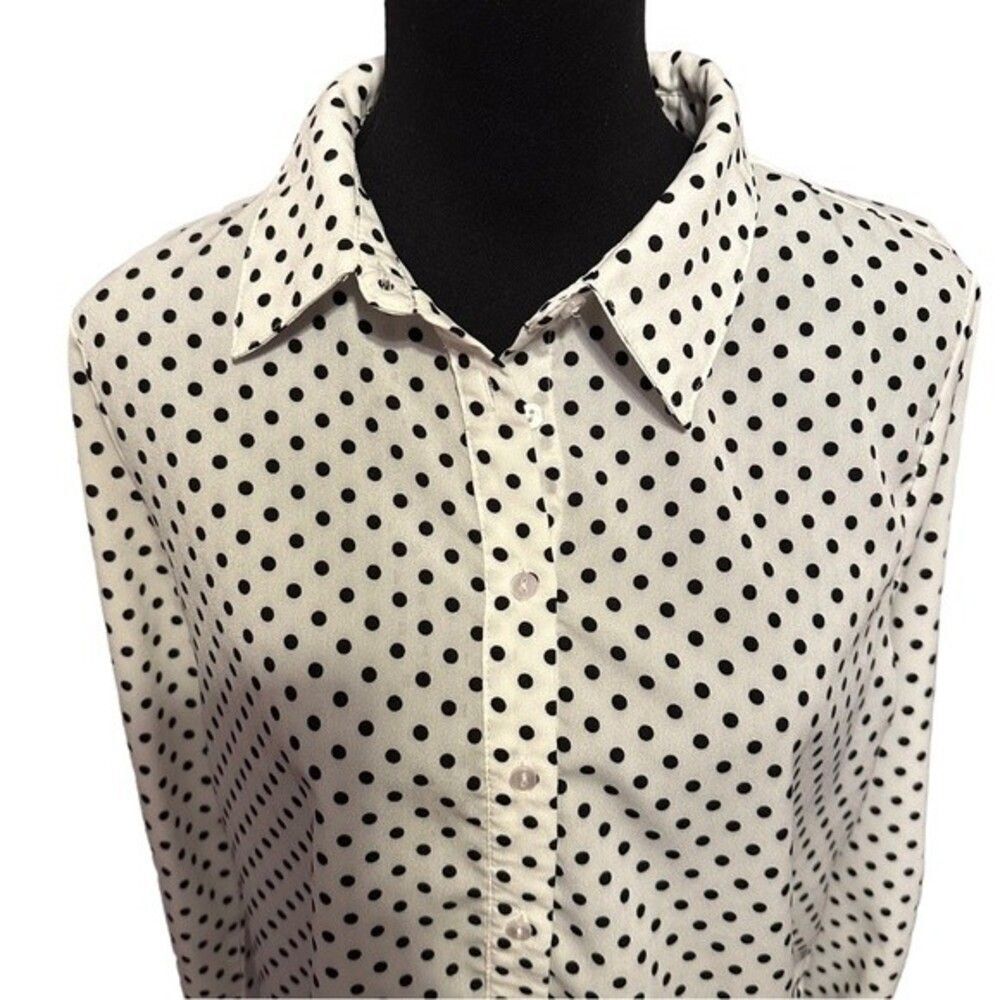 Sonja Betro Polka Dot Long Sleeve Shirt Sz M